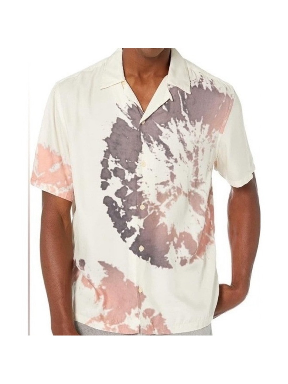 AllSaints Silverlake Tie Dye Short Sleeve Camp Shirt - Relaxed Fit XL